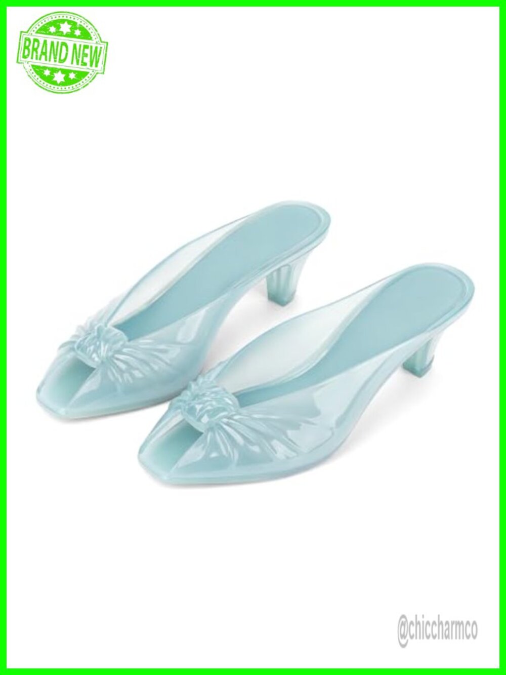 Caradise Jelly Kitten Heel Mule Sandals Women Slip On Summer